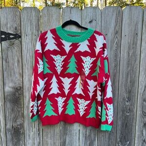 Festive Red and Green Women's Christmas Tree Sweater 🎄